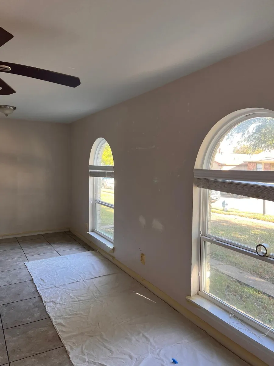 Interior room before painting and flooring work